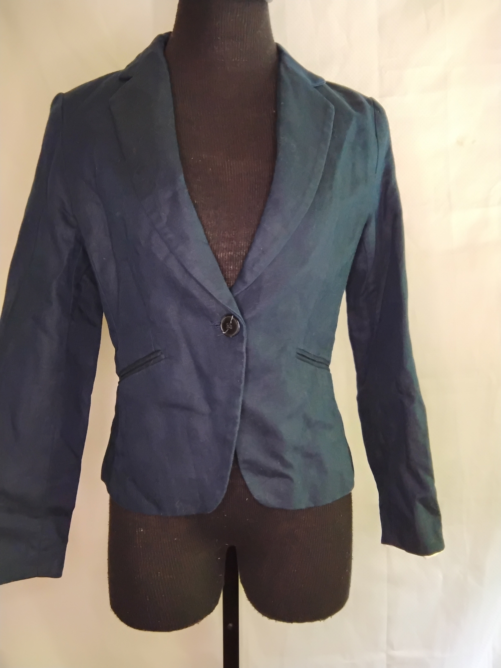H&M Dark Navy Single-Button Tailored Blazer